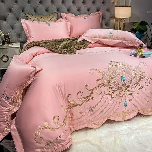 High-End 4-Piece Cotton Bed Sheet Ice Silk Quilt