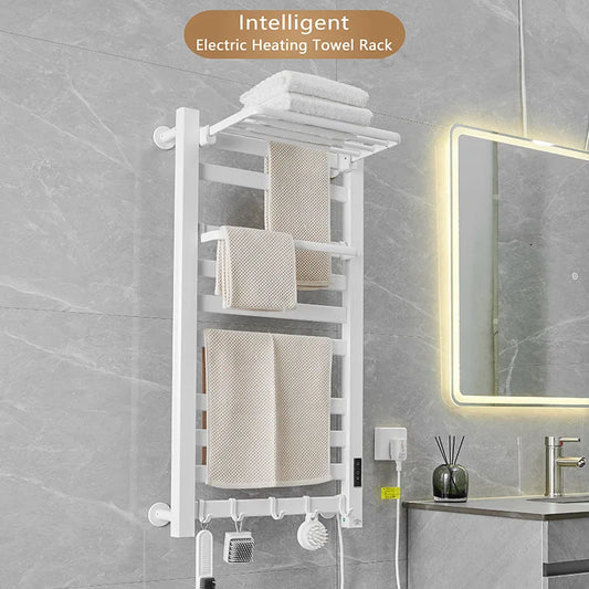 Nail-Free White Bathroom Towel Rack 58cm Electric