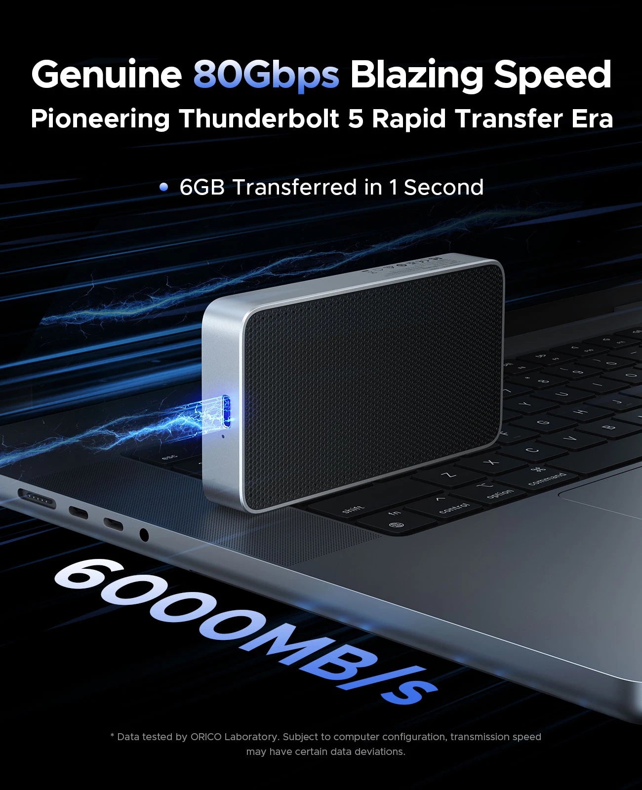 1TB Thunderbolt 5 SSD Enclosure USB4 NVMe Fan-Cooled
