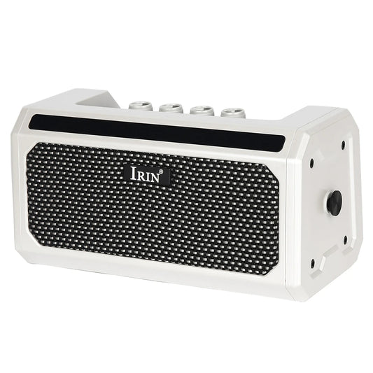 Compact White Guitar Amplifier with Clean and Overdrive Modes