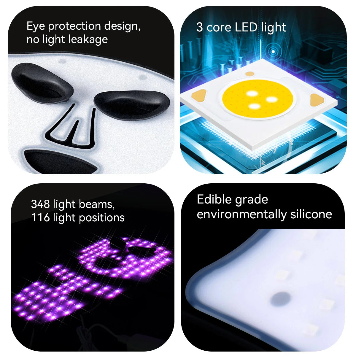 2 in 1 White LED Mask for Face and Neck