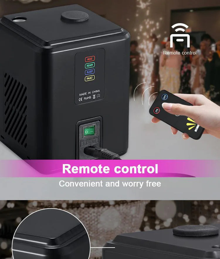 350W Mini Spark Machine with Remote Control Black