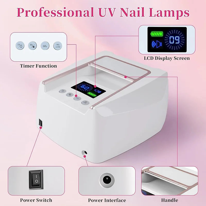 126W Rechargeable Cordless Nail Lamp for Gel Polish