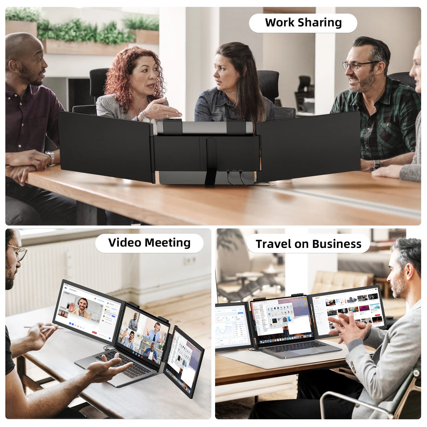 14 Inch Dual Portable Monitor 1080p IPS USB-C for Laptops
