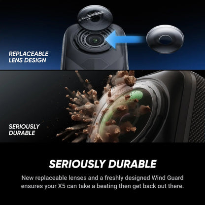 Insta360 X5 Waterproof 8K 360 Camera with Smart Stabilisation and Selfie Effect