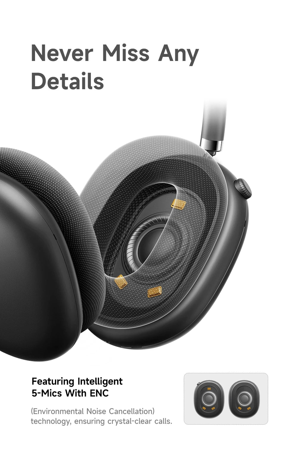 Cosmic Silver Bluetooth Headset with Head Tracking and ENC Mic