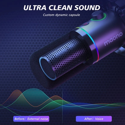 Dual Mode USB XLR Podcast Microphone for Streaming