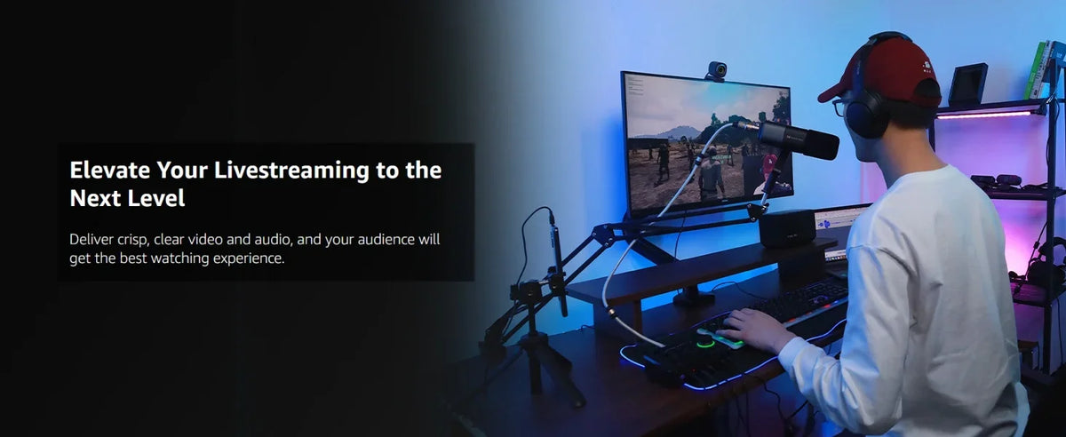 4K HDR Webcam with Autofocus Noise Cancelling Mic