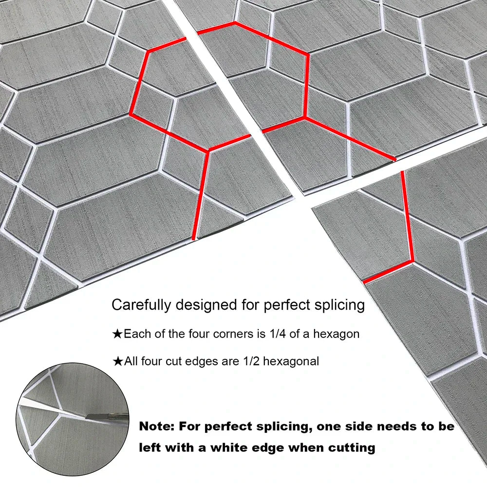 Portable EVA Foam Boat Decking Sheet Hexagon Pattern