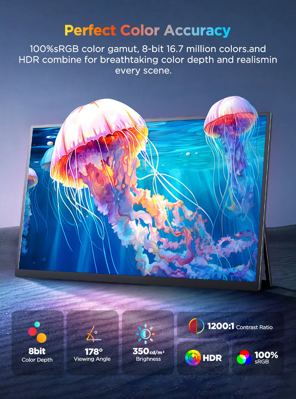 15.7 Inch 4K Touchscreen Portable Monitor with Stand for Gaming