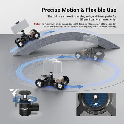 Portable Motorized Camera Slider Dolly for DSLR Smartphone