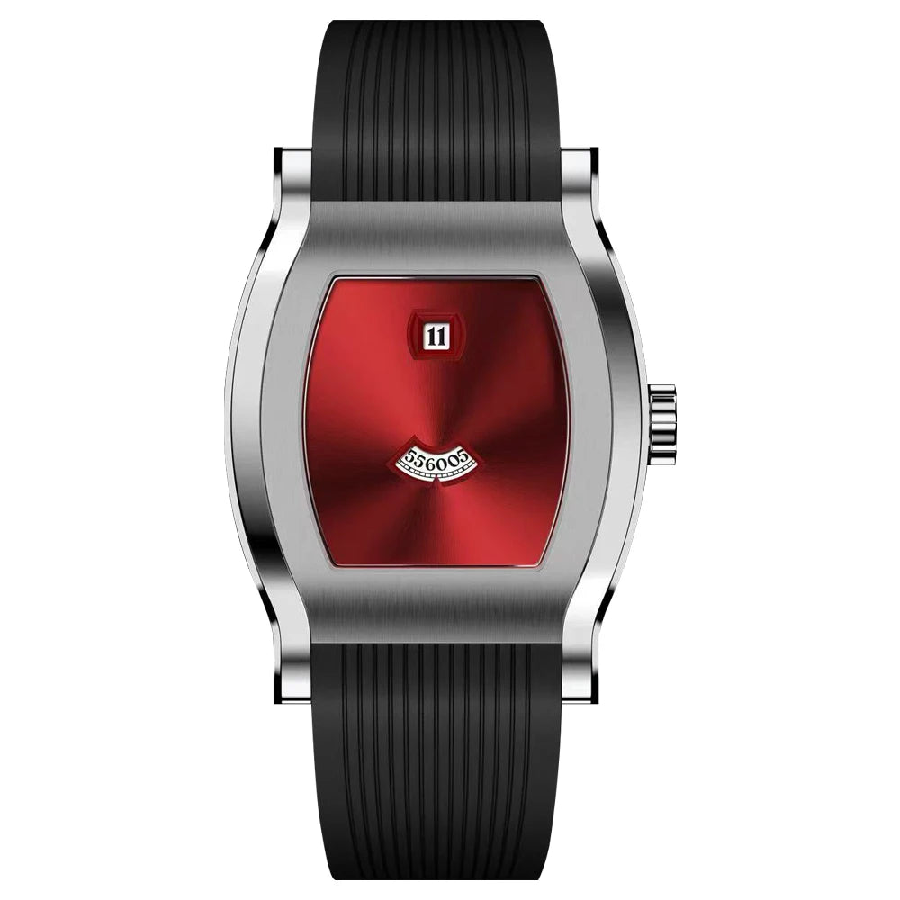 Automatic Jump Hour Men’s Watch Sapphire Steel Red Black