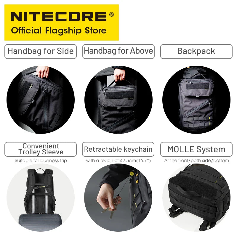 Portable 23L Commuter Backpack 500D Waterproof Laptop 15.6"