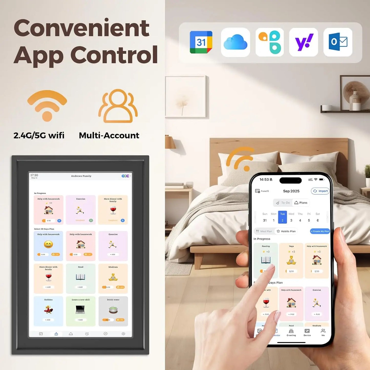 10.1 Inch Smart Digital Family Calendar Touchscreen Display