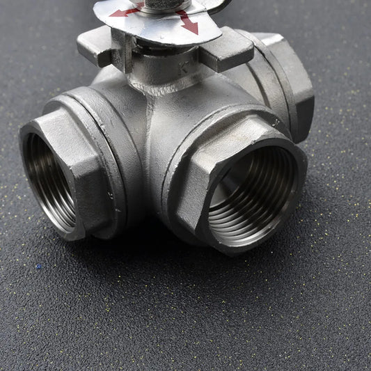 T-Port 3-Way Stainless Steel Ball Valve Connector