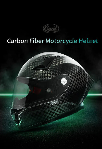 Unisex Carbon Fiber Kevlar Full Face Motorcycle Helmet XXXL