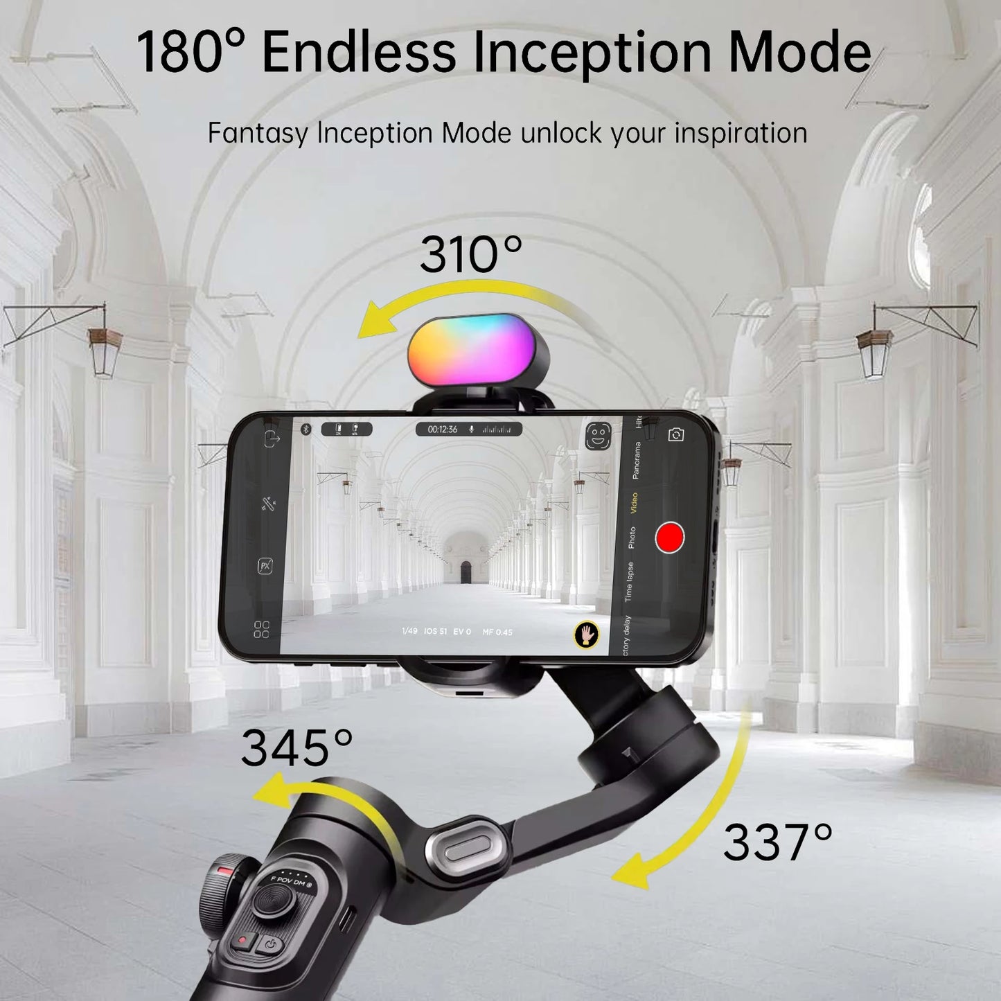 Wireless 3-Axis Video Gimbal with Foldable Design