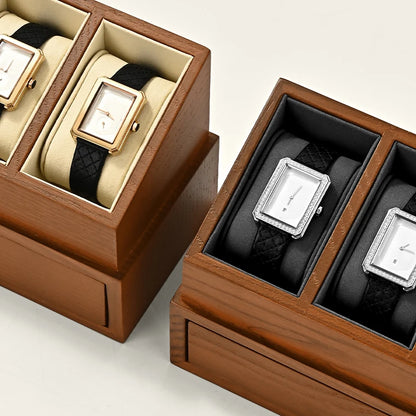 6-Slot Wooden Watch Box with Transparent Dustproof Cover