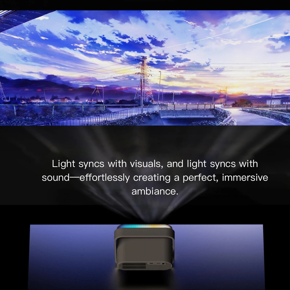 1080P Android Projector with WiFi6 Auto Focus and Bluetooth