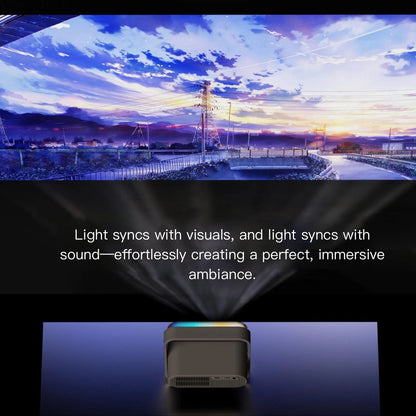 1080P Android Projector with WiFi6 Auto Focus and Bluetooth