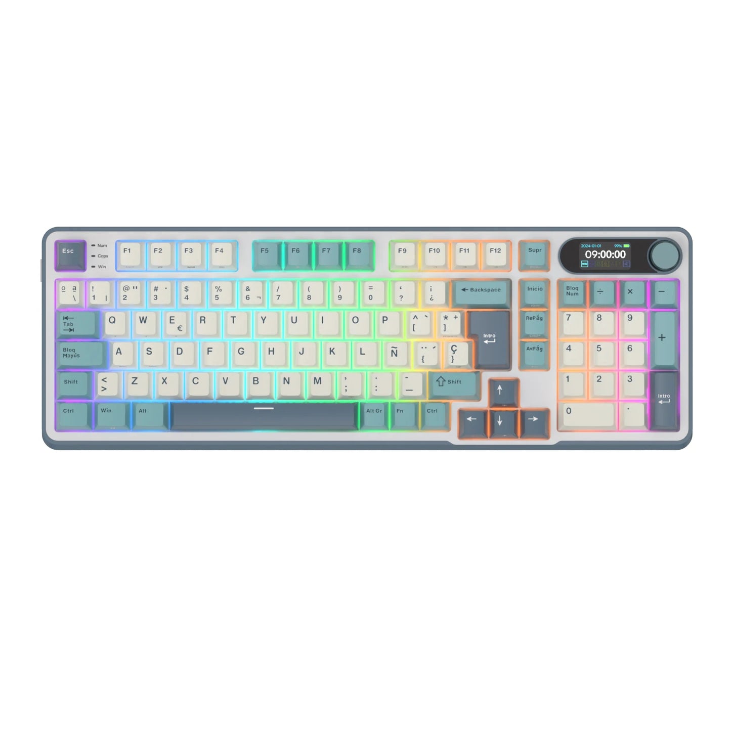 Spanish Light Cloud Mechanical Keyboard Brown Switch RGB