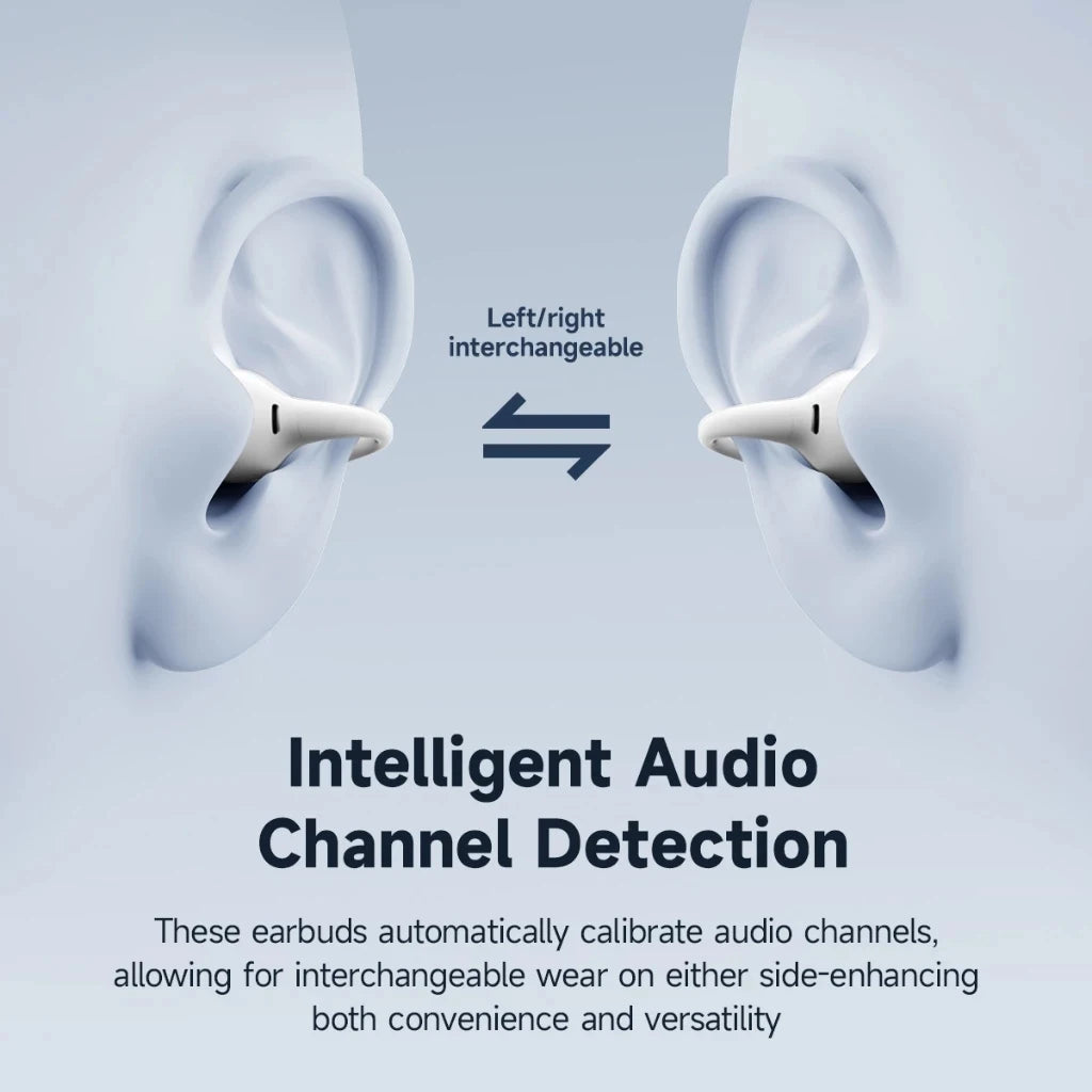 Black Open-Ear Earphones with Multipoint & Long Battery