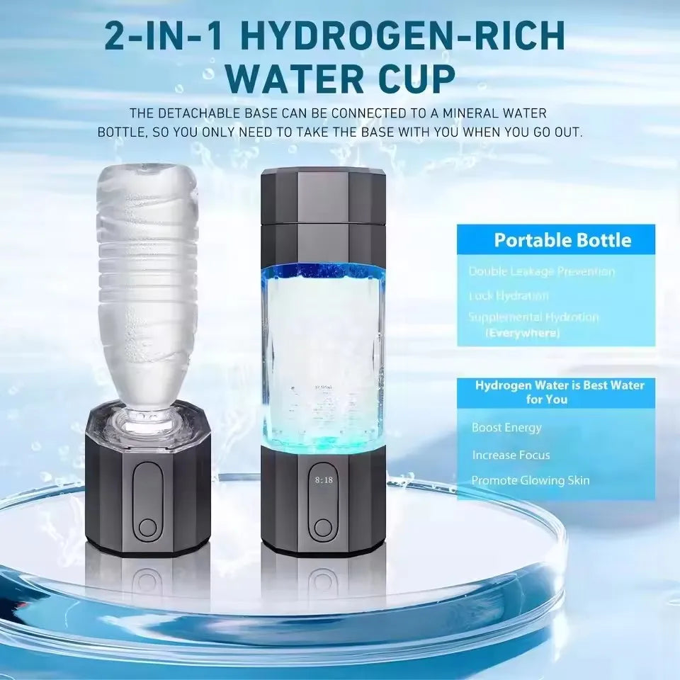 Portable Hydrogen Water Generator Bottle with Pressure Valve