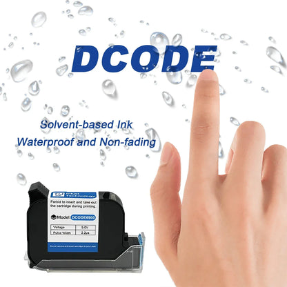 12.7mm Handheld Inkjet Printer Ink Cartridge Fast-Drying Black 3 Pack