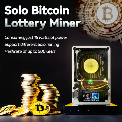 Bitaxe Ultra 500GH/s ASIC Solo Crypto Miner with Full Colour Display