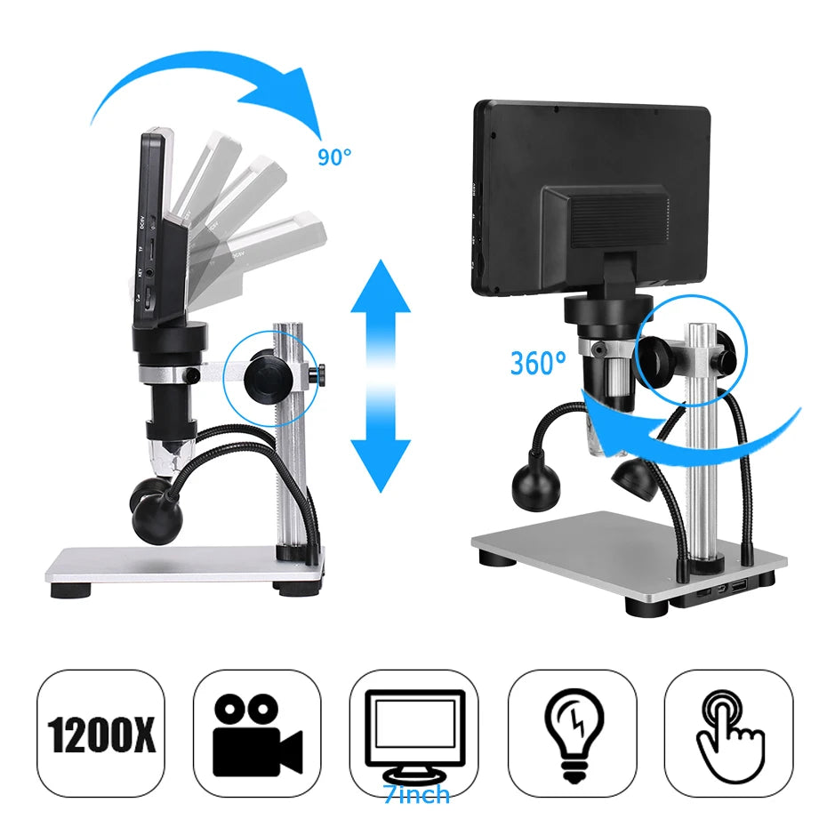 7 Inch Digital Microscope 1080p LCD Screen for Soldering