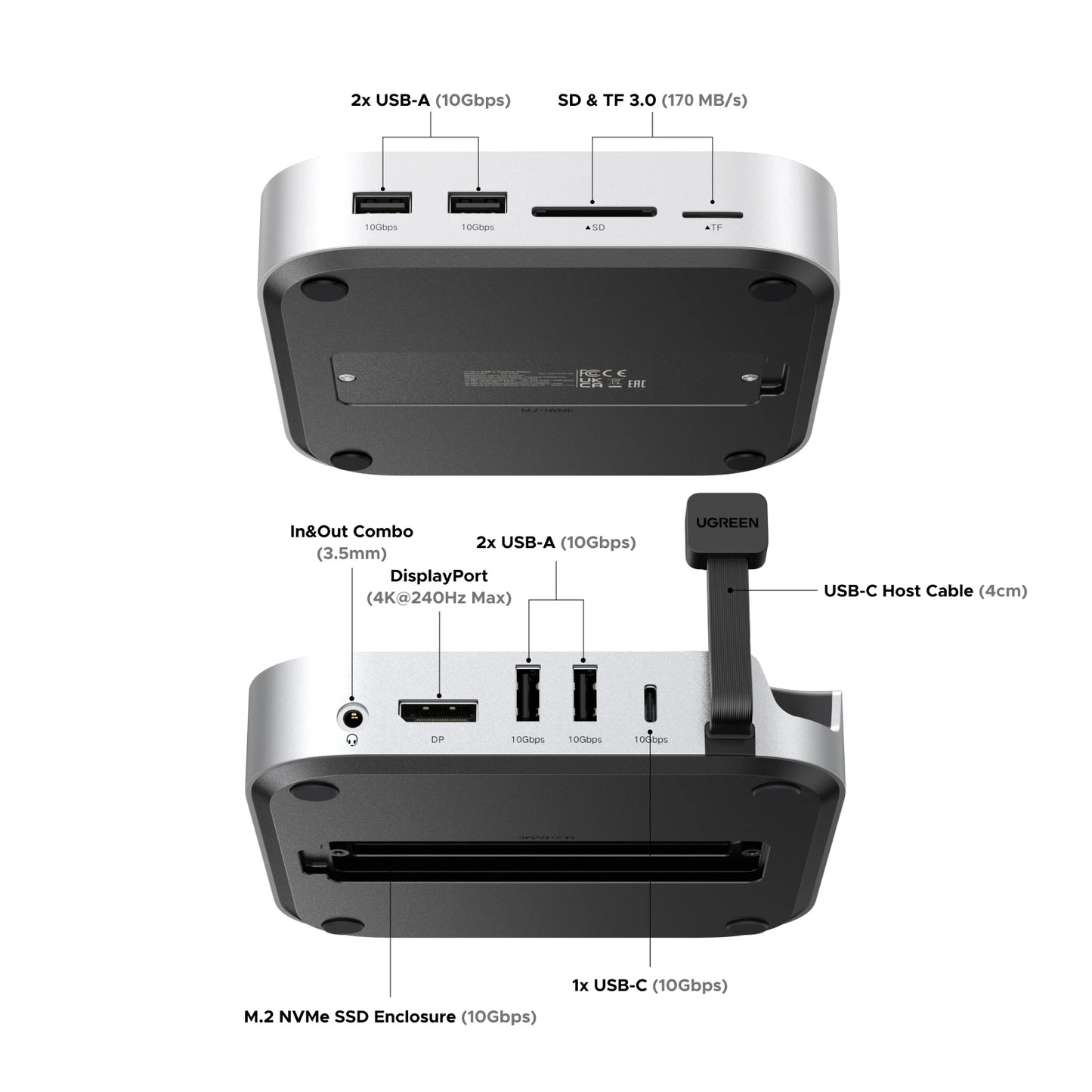 Mac Mini M4 Docking Station USB-C Hub 4K SSD Slot