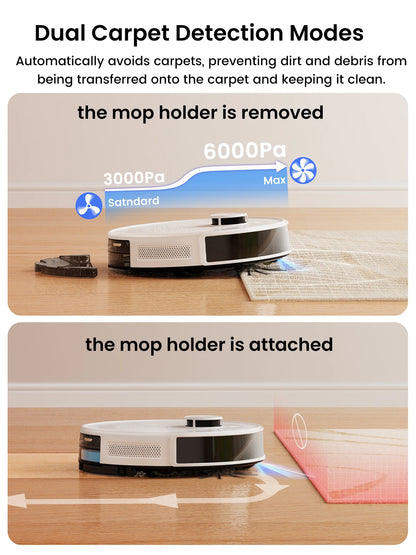 Smart Robot Vacuum Mop 6000Pa Obstacle Avoidance Black