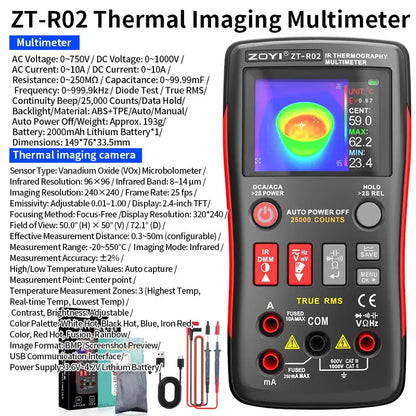 Integrated Thermal Multimeter 240x240 IR High Precision ZT-R02