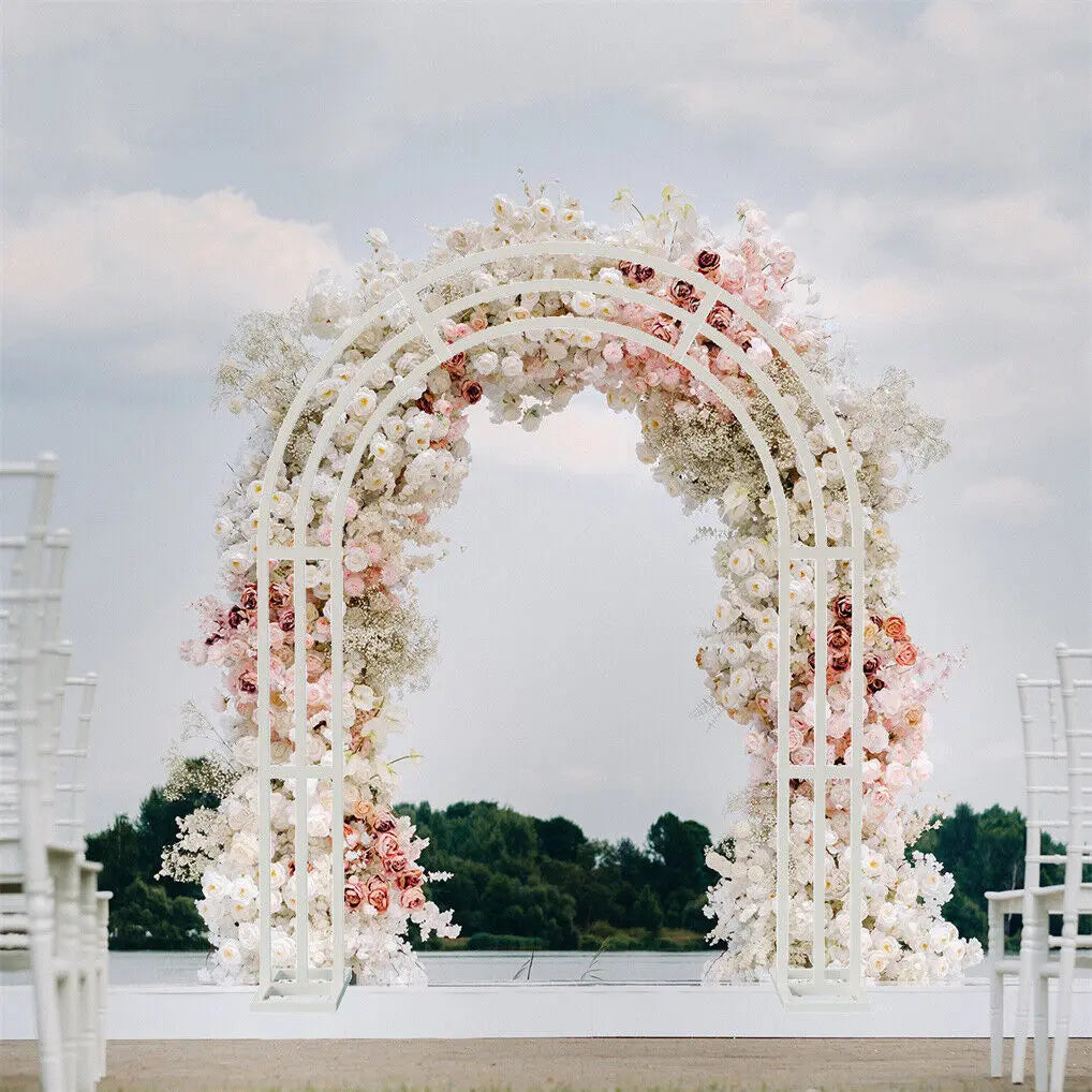 Heavy Duty White Metal Garden Arbor Wedding Arch XXL