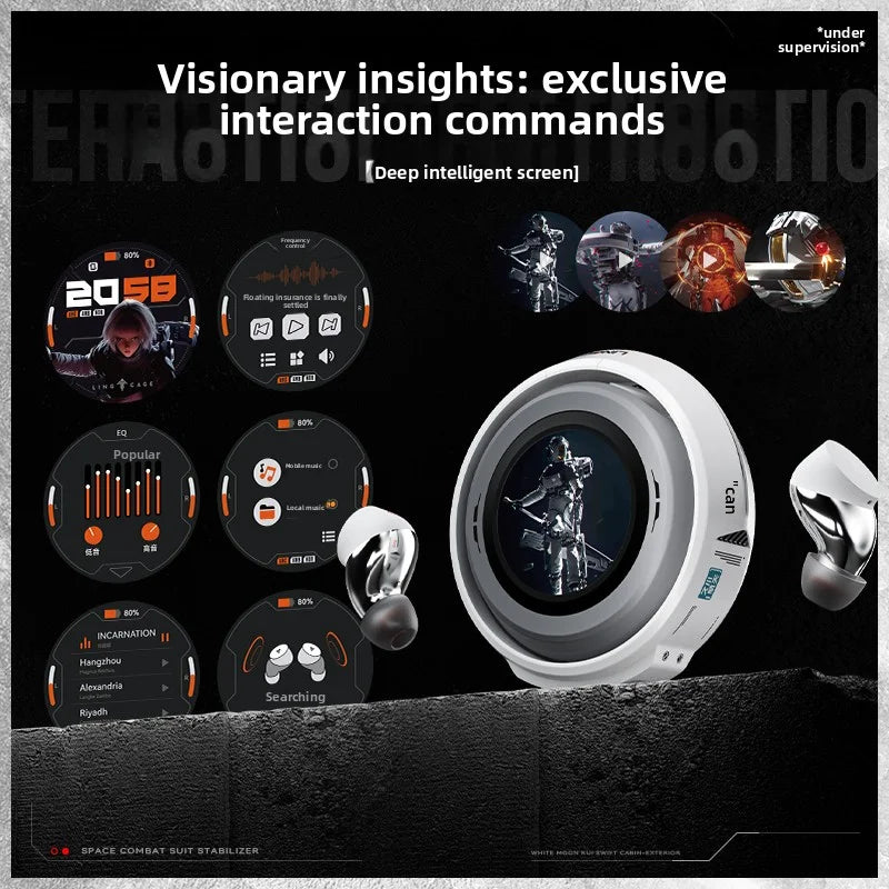 Wireless Bluetooth Earbuds with Touchscreen ANC Noise Cancellation