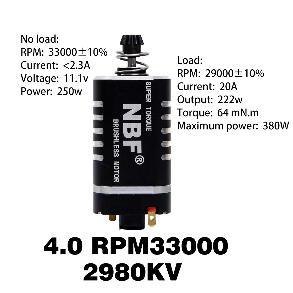 Long Axis 33000RPM Brushless AEG Motor V2 Gearbox