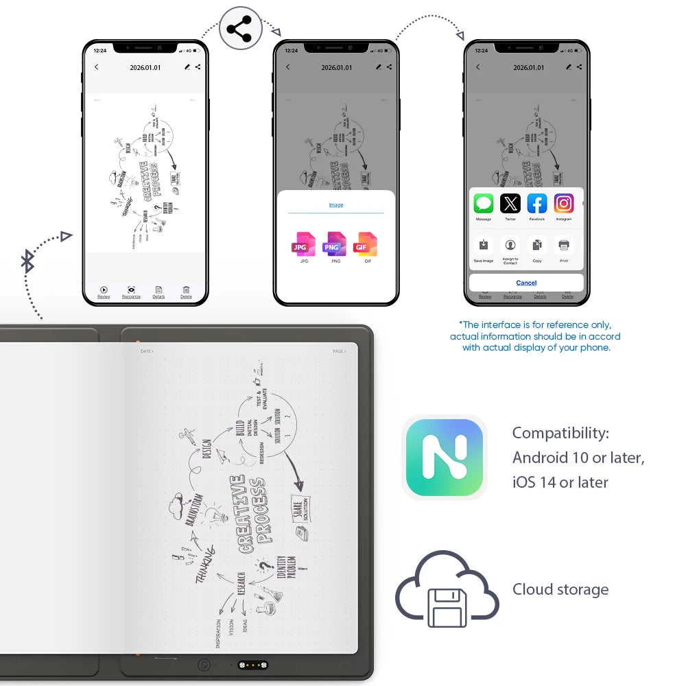 Portable A5 Smart Notebook Bluetooth Digital Handwriting Sync