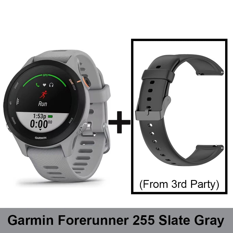 Garmin Forerunner 255 GPS Sports Smartwatch Gray Black 1.3" Color Display