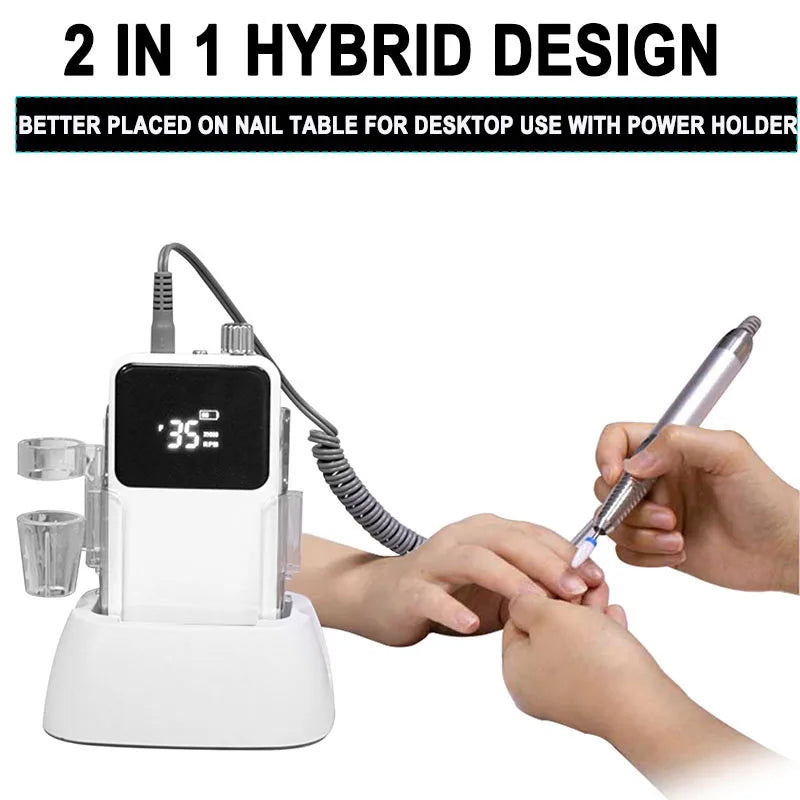 2in1 Cordless Nail Drill with Desktop Base