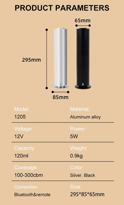 Smart Silver Aroma Diffuser 120ml with Wireless Remote