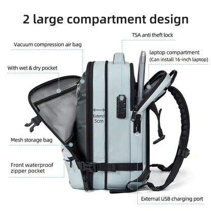 Smart Travel Compression Backpack 16 Inch with Pump
