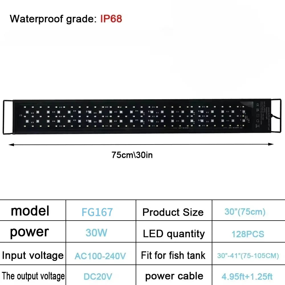 90cm Full Spectrum Aquarium Light 36W IP68 Waterproof