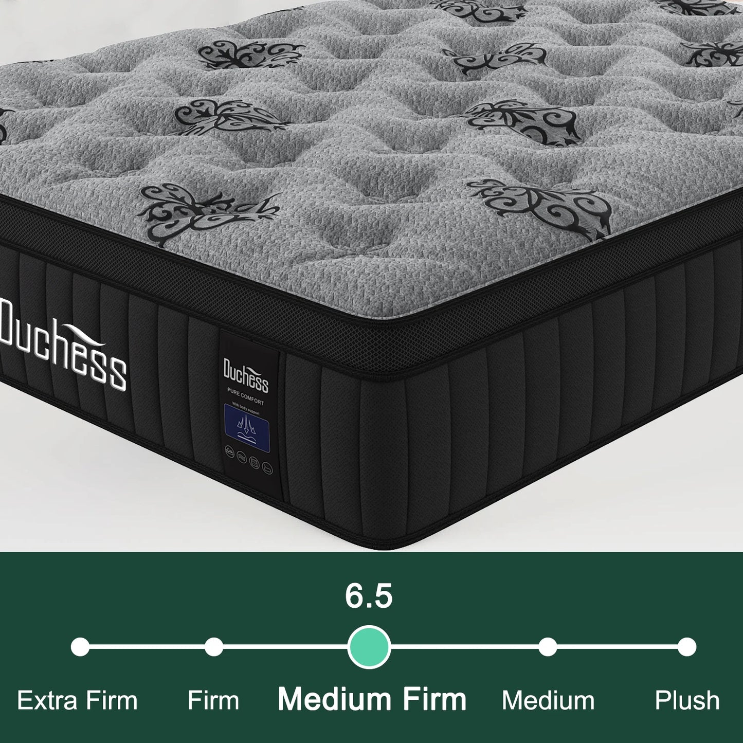 Queen Euro Top Pocket Spring Mattress 34cm Medium Firm King
