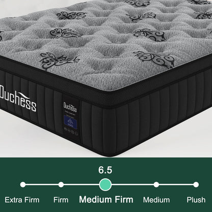 Queen Euro Top Pocket Spring Mattress 34cm Medium Firm King