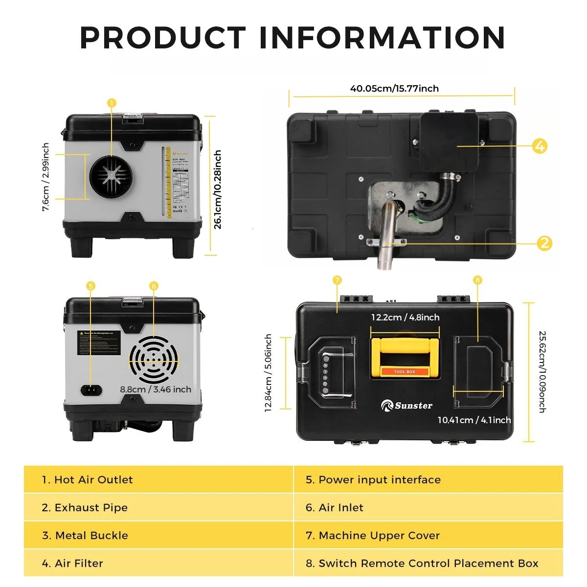 8KW Diesel Air Heater with LCD and Bluetooth Control