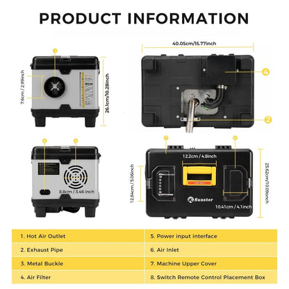 8KW Diesel Air Heater with LCD and Bluetooth Control