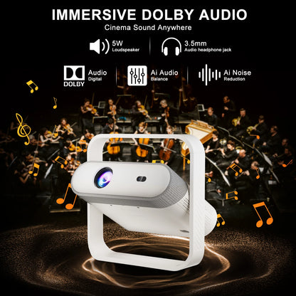 Portable 4K HD Projector with Dolby Audio