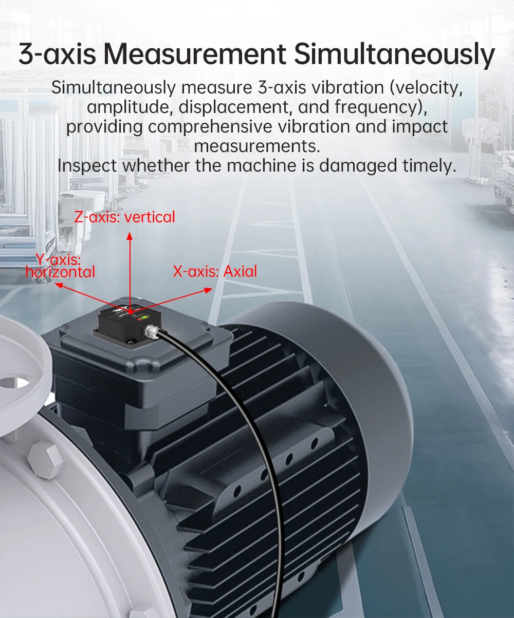 3-Axis Vibration Sensor WTVB02NP Magnetic Mount
