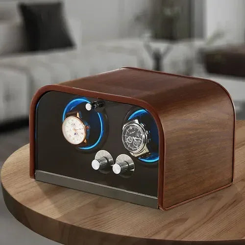 Compact 2 Slot Mechanical Watch Winder with Rotation