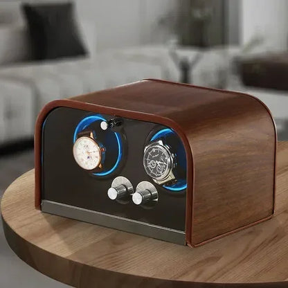 Compact 2 Slot Mechanical Watch Winder with Rotation